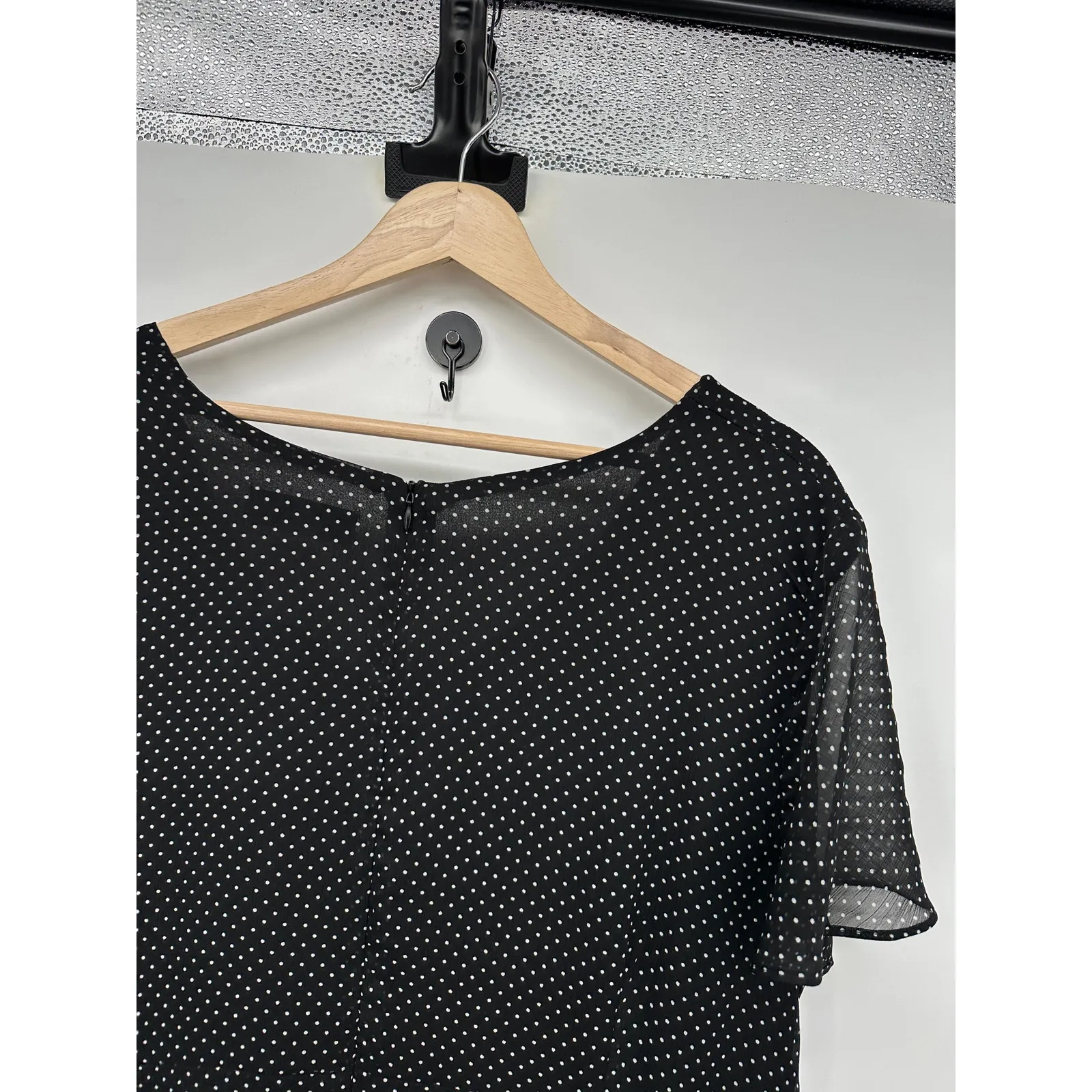 Sagharbor Womens Black Maxi Dress Size XL Dainty Fairy Y2K Polka Dot Coquette - Image 8