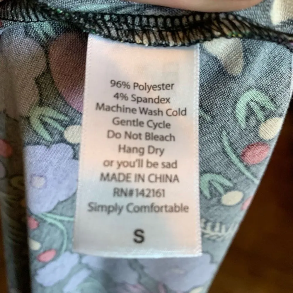 Lularoe bright floral print artsy travel comfortable high low S dress - Image 3