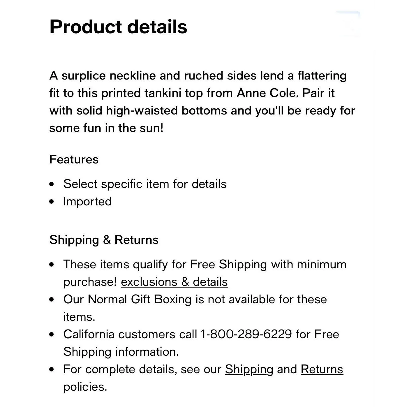 Anne Cole Women's Surplice V-Neck Shirred Tankini Top - Navy White 38 DD - Image 8