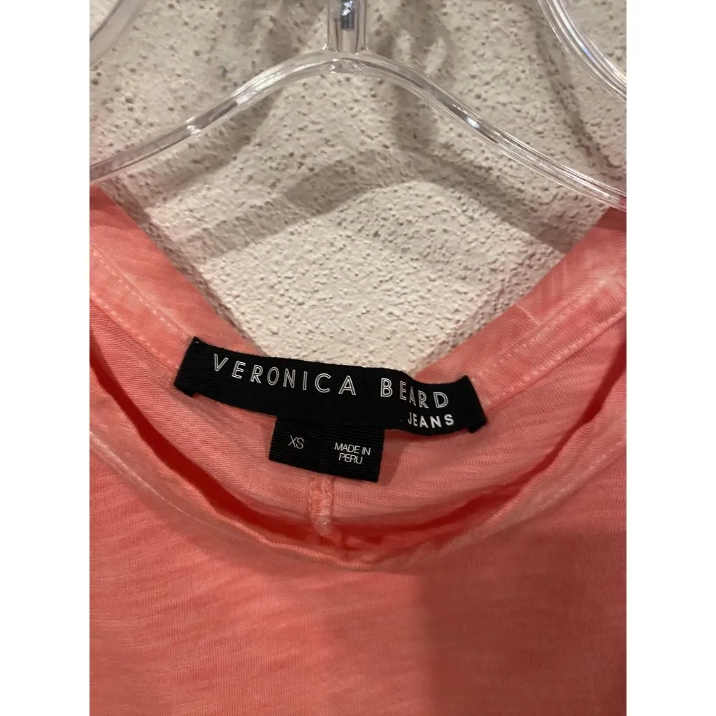 Veronica Beard Bea Shirt Womens XS Pink Flutter Sleeve Ruffle Jersey Tee Top - Image 3