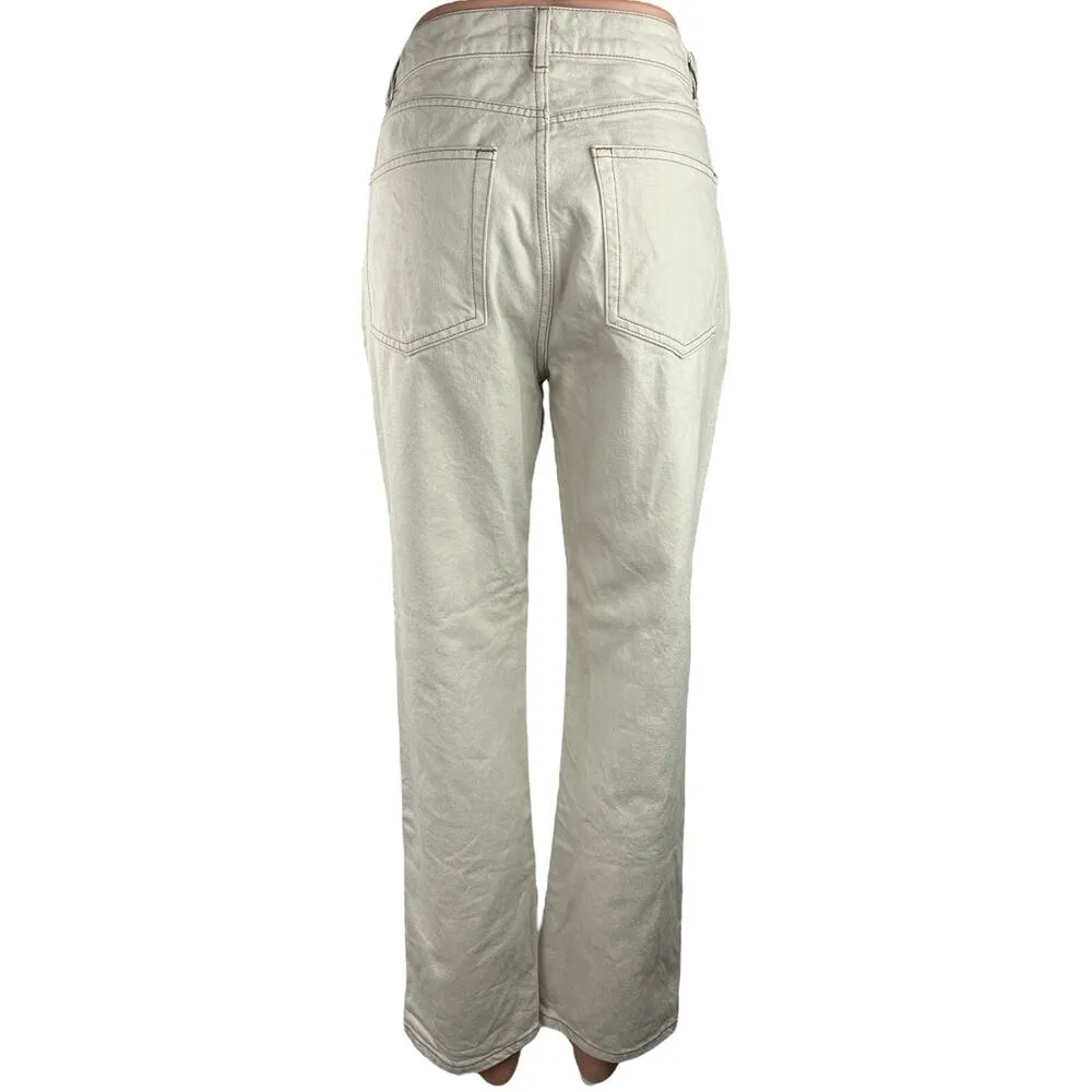 Reformation Cynthia White High Rise Non Stretch High Rise Straight Jeans Size 29 - Image 3