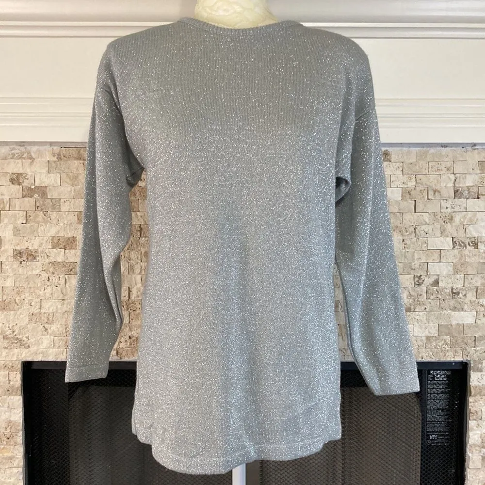 Vtg Norton McNaughton Petites Small Petite Silver Shimmer Sweater Shoulder Pads - Image 2