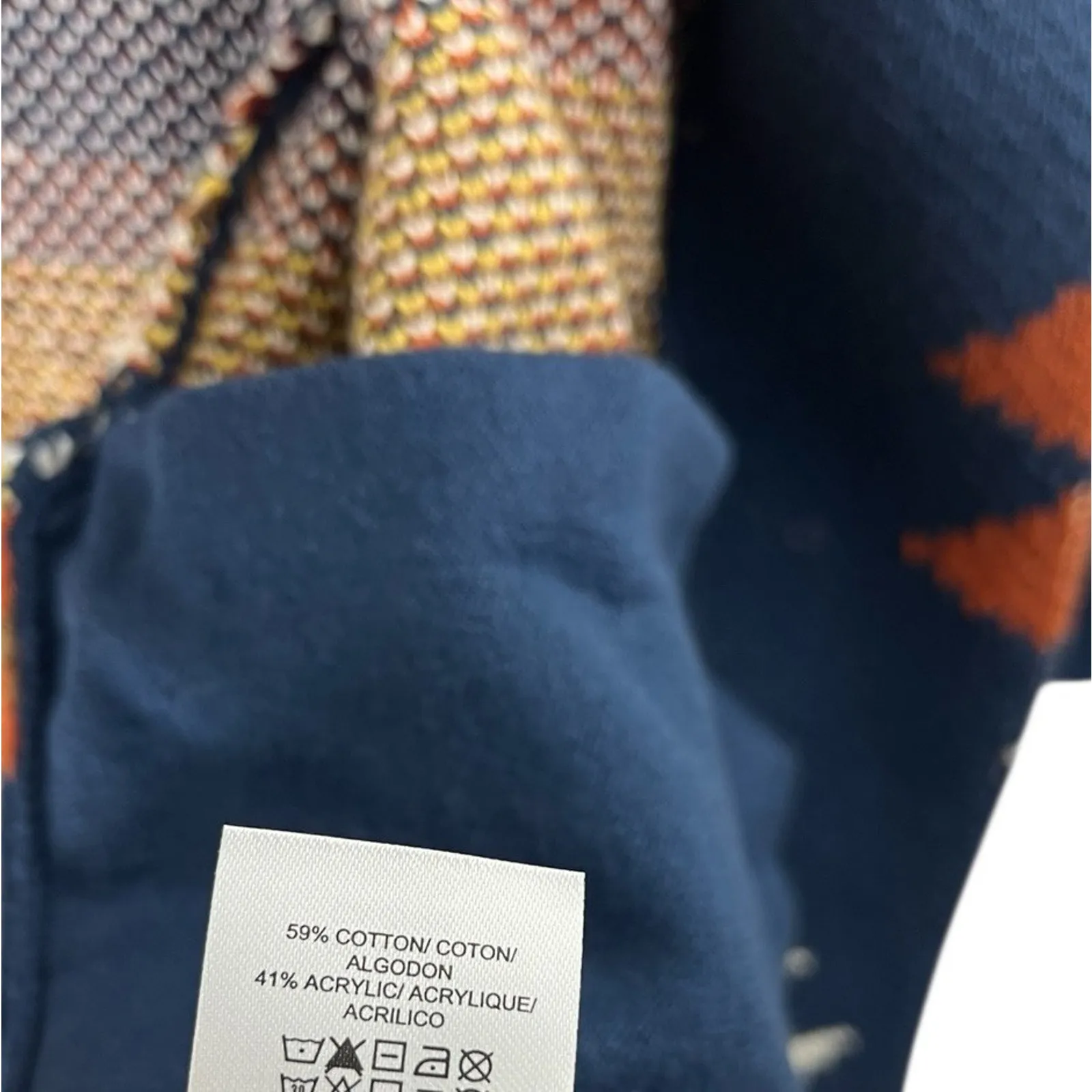 Lucky Brand Aztec Tribal Cardigan Sweater Coatigan Medium Shawl Collar Southwest - Image 7