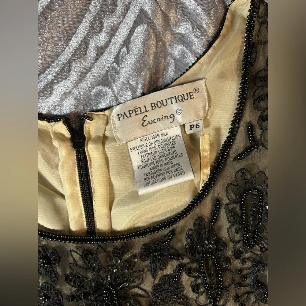 Vintage 90’s NWT PAPELL BOUTIQUE Evening Silk & Beadwork 6P - Image 13