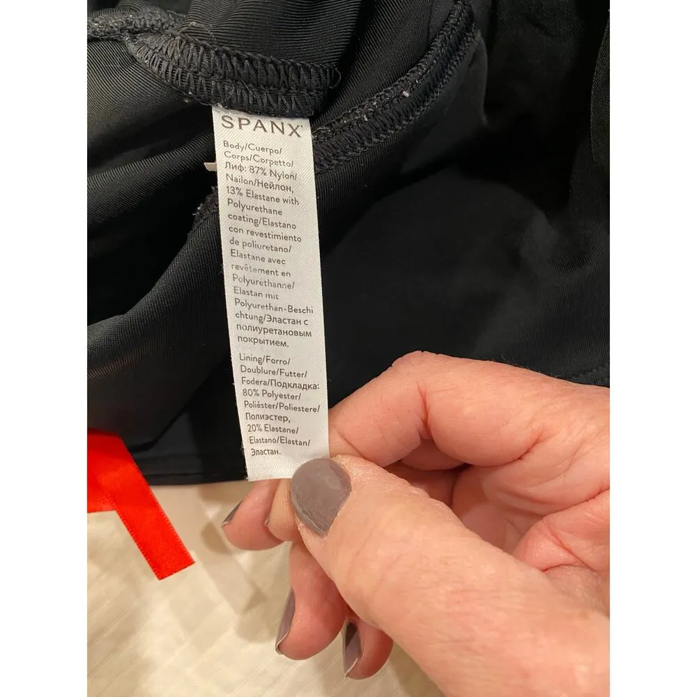 Spanx Black Shimmer Metallic Faux Leather Leggings Size XL - Image 8