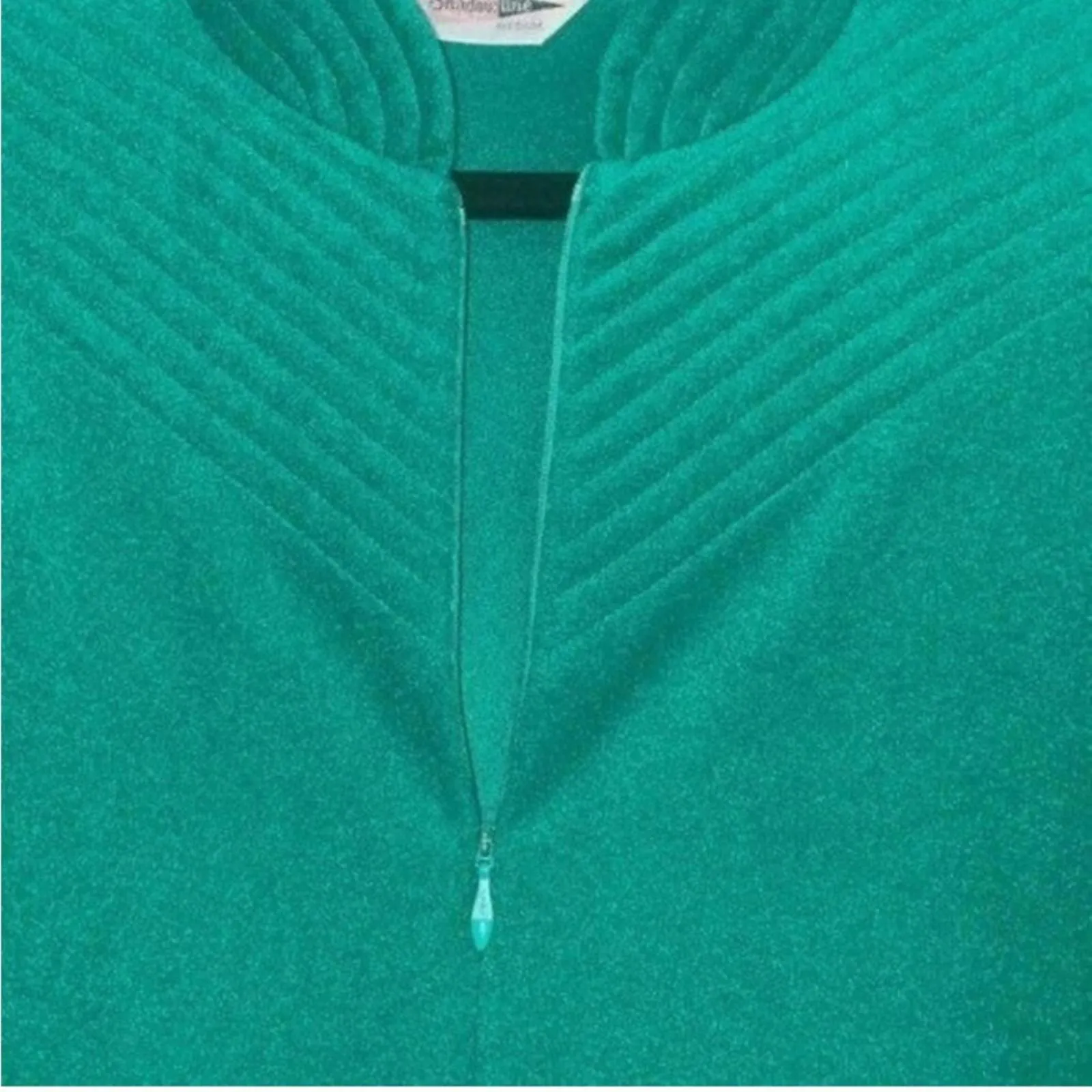 Vintage green shadow line Maxi zip up loungewear robe dressing gown Size M - Image 6