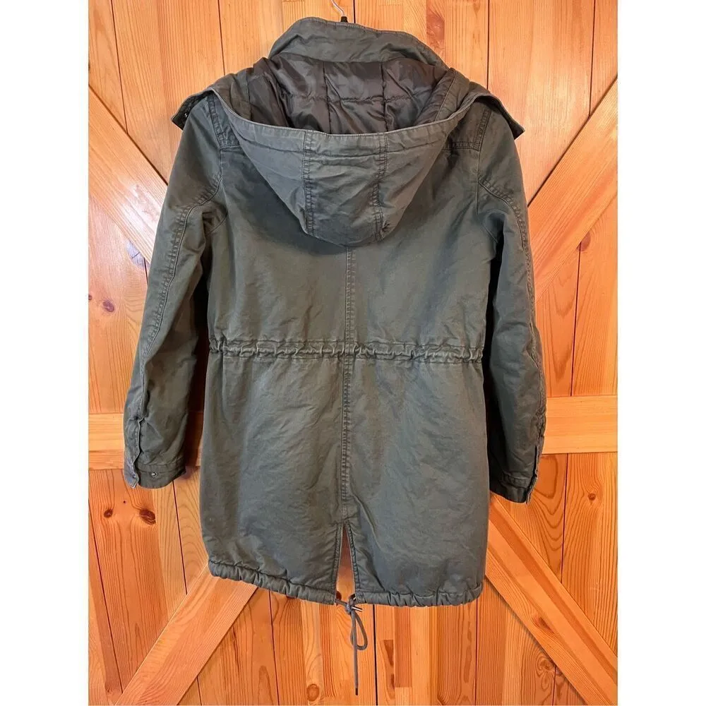 Levi's Womens Sherpa Lined Parka Jacket W/ Hood Full Zip Size Small (4493) - Image 11