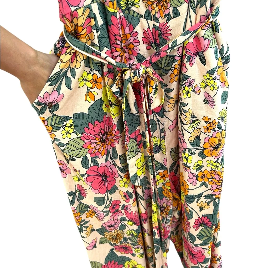 SugarLips Women’s Twiggy‎ Shell Floral Wide Leg Sleeveless Jumpsuit Curve Sz 2X - Image 5