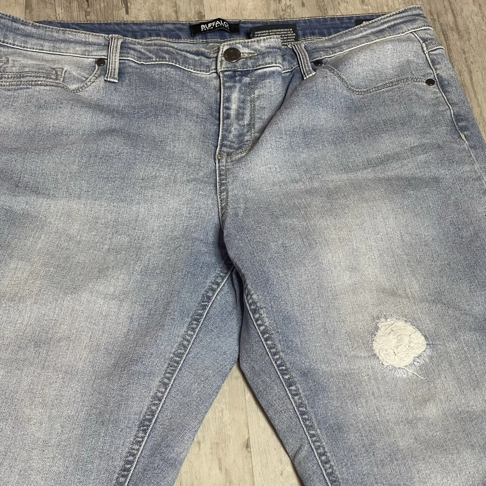 Buffalo David Bitton Jess Skinny Jean Size 14/34 Rip‎ & Repair Mid - Image 4