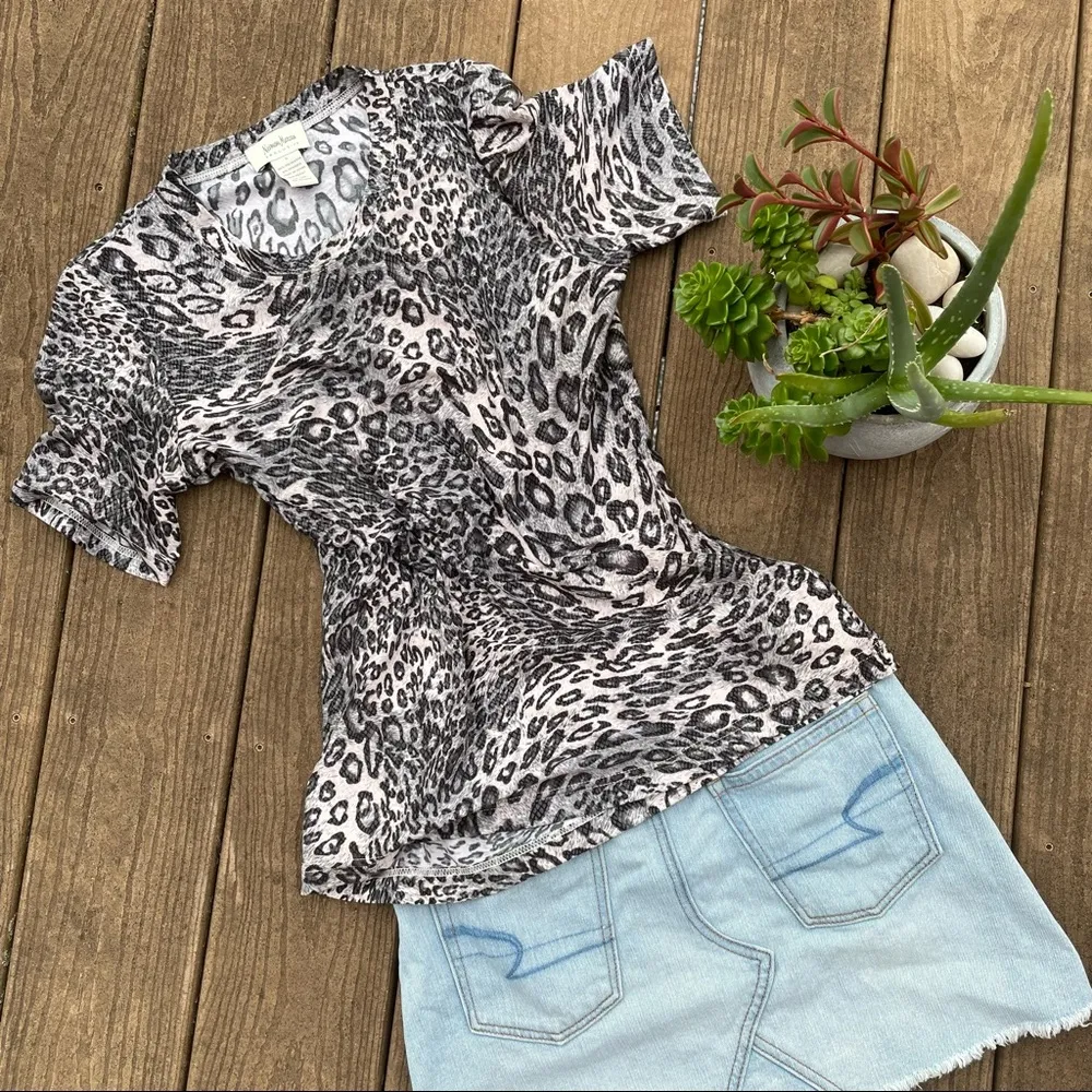 Neiman Marcus Exclusive Leopard Print T-Shirt - Image 3