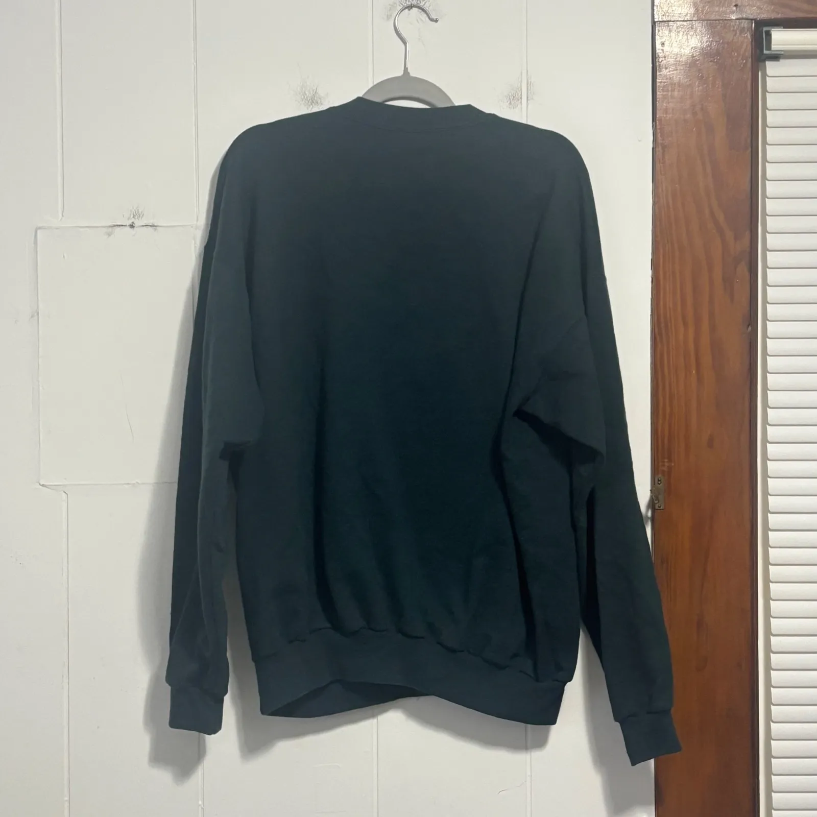 Top Stitch Green Crew Neck Long Sleeve Sweatshirt Kitten Christmas Wreath XL - Image 3