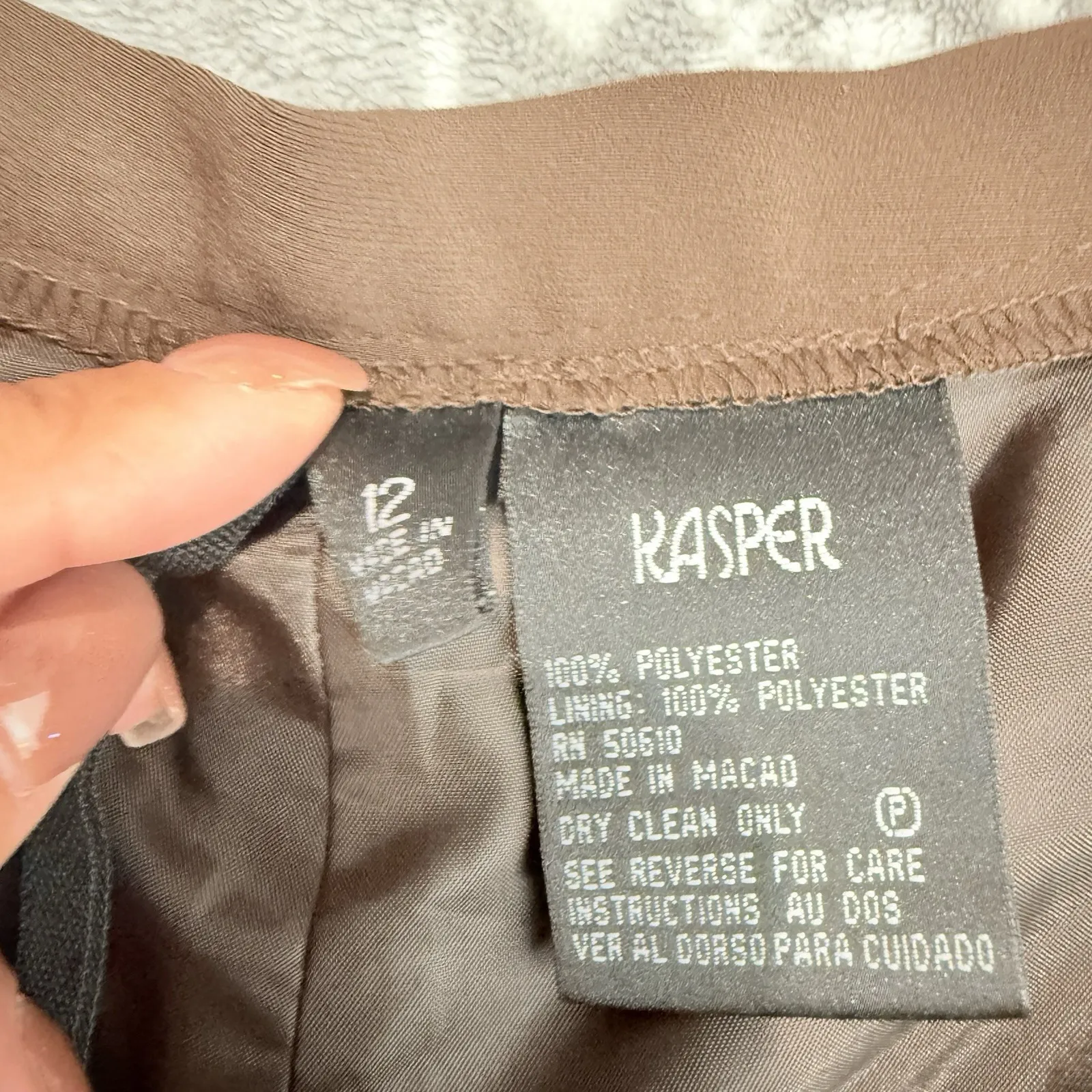 NWT Kasper Brown Dress Pants Straight‎ Leg Size 12 Workwear Career Wear - Image 3