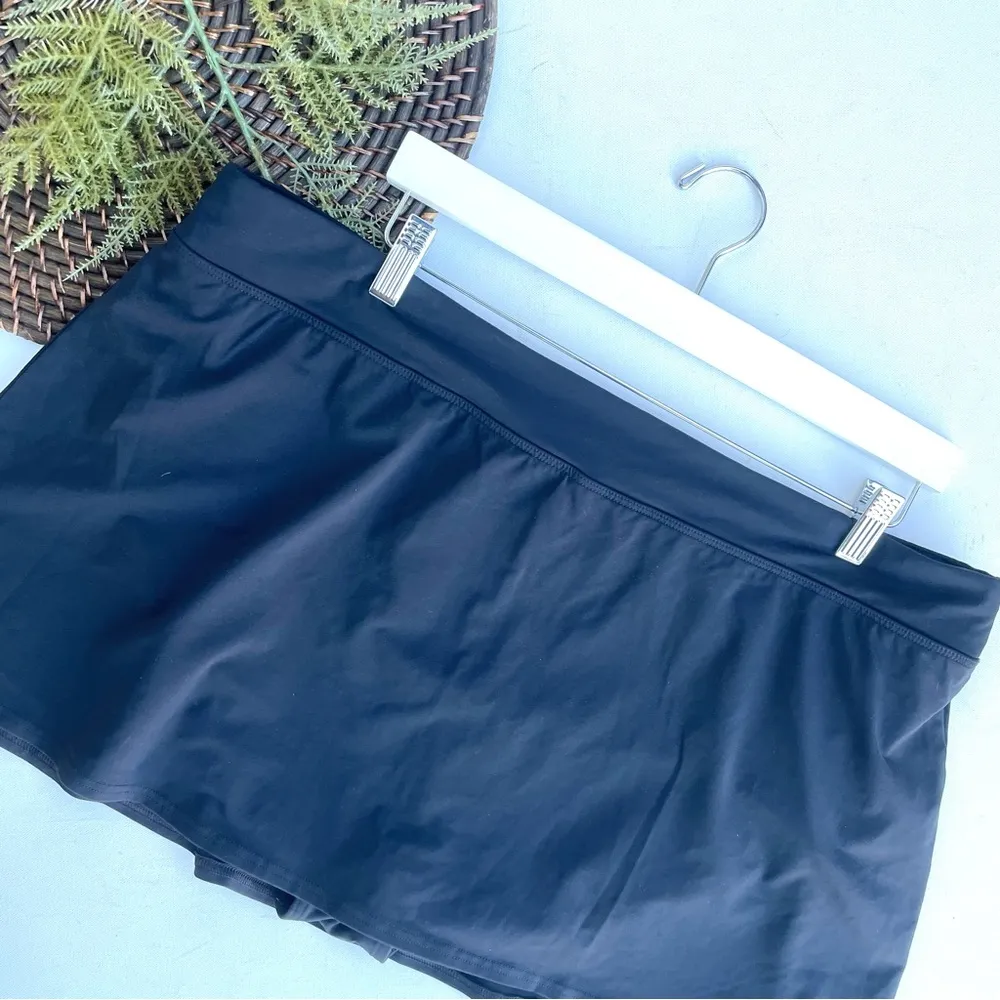 Land’s End Womens Swim Skirt Skort Black Bikini Bottom Vacation Plus 20W - Image 2
