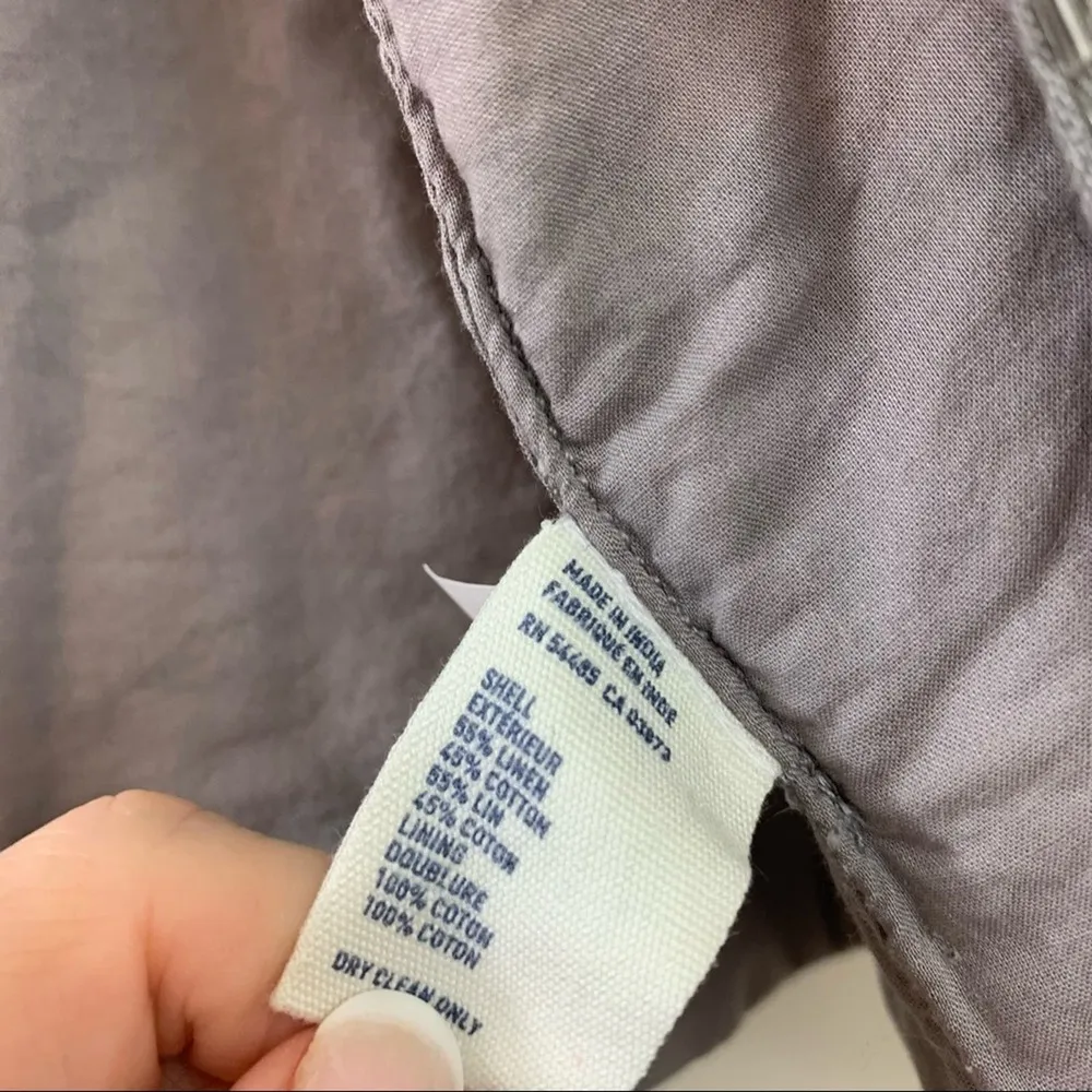 American Eagle Y2K Linen Blend Silver Beaded/Sequins Gray Vest - Image 3