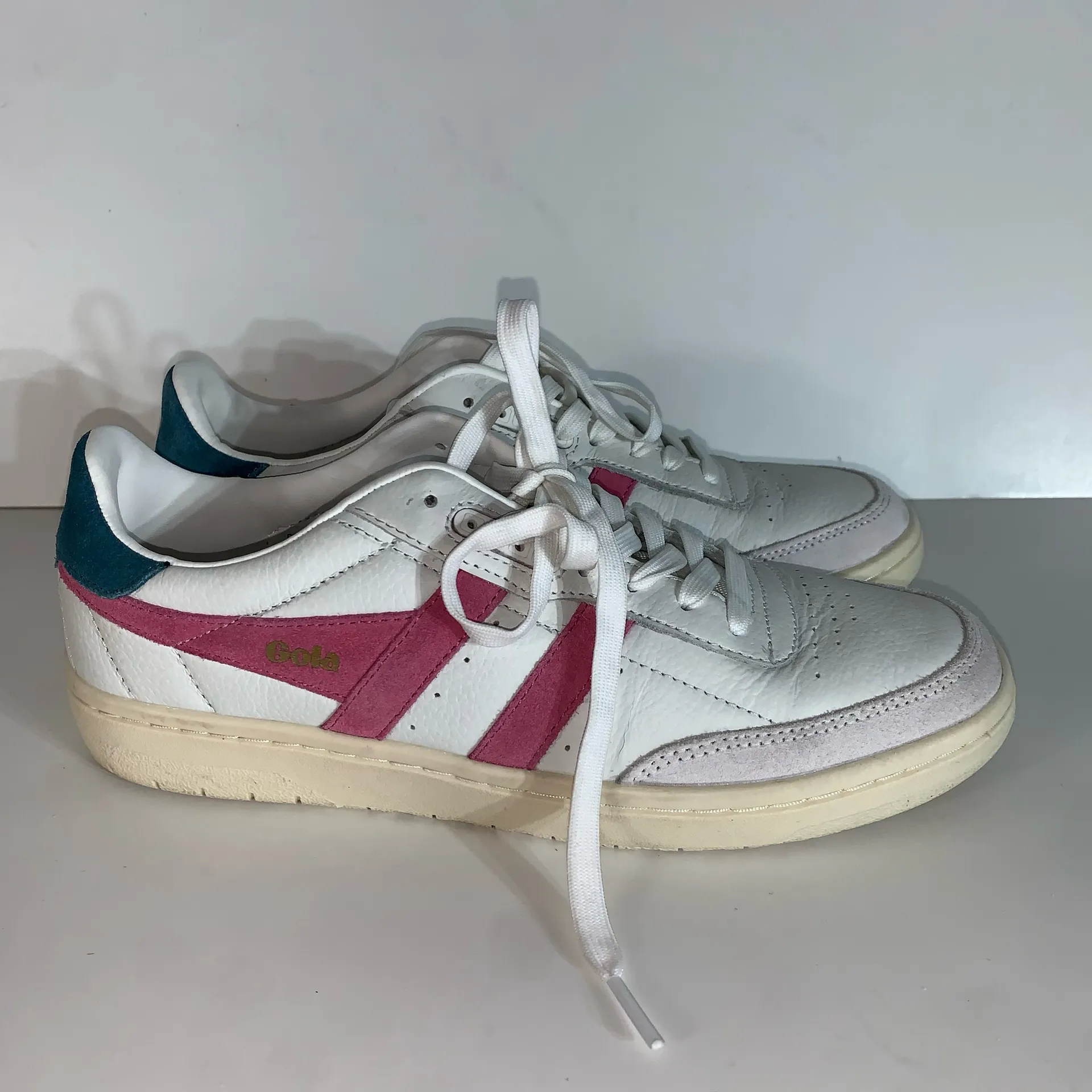 Gola Falcon Womens Fashion Sneakers in White Pink 7.5 - Image 6