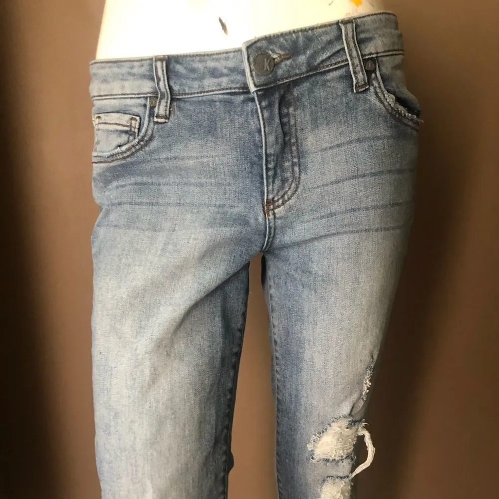 KUT from the Kloth Distressed Crop Jeans - Image 3