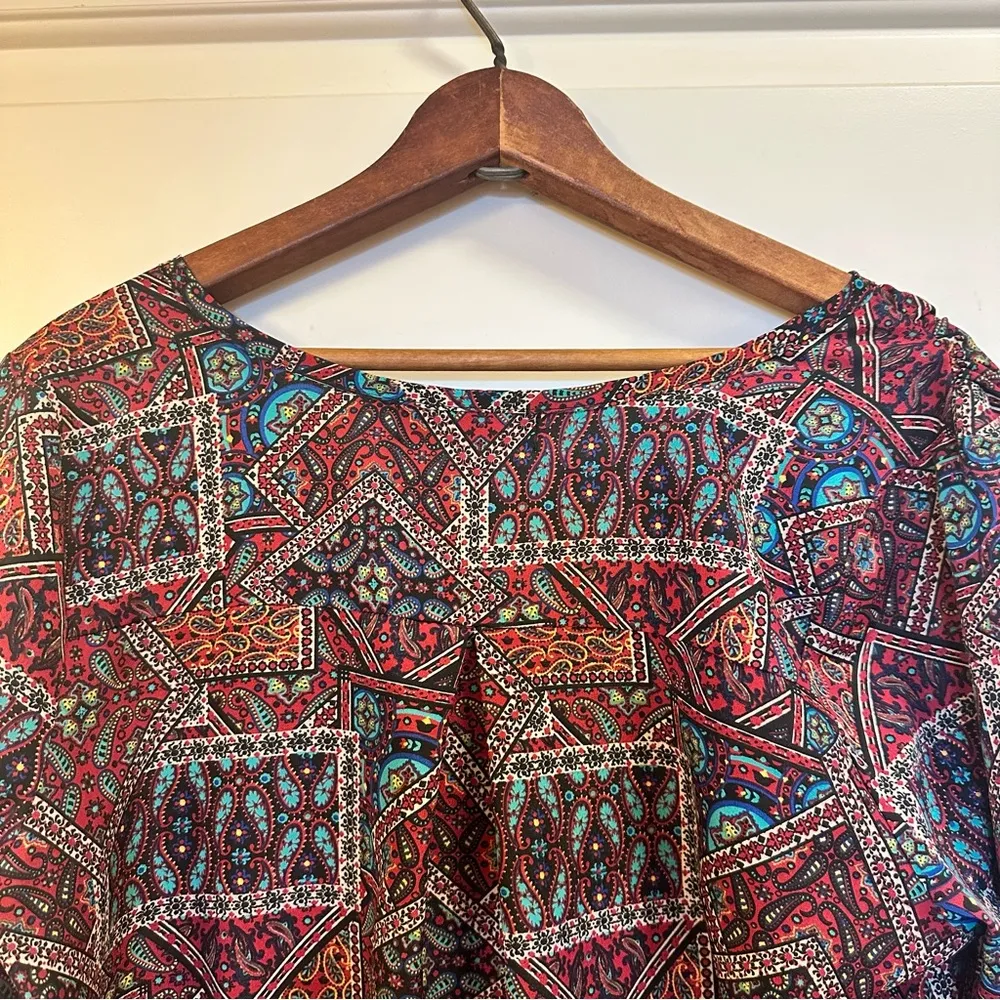 Derek Heart Multicolor Patterned Shirt Dress Size M - Image 6