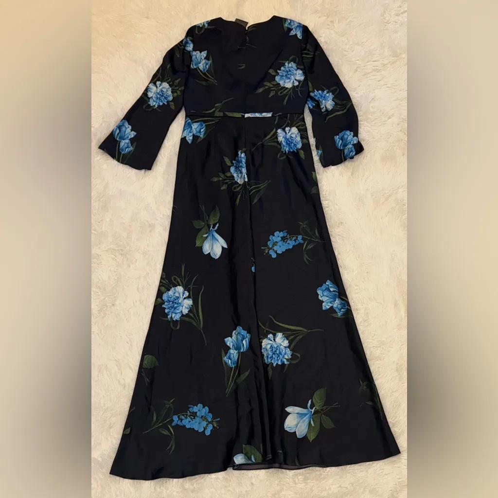 NEW Sachin & Babi Alex Sequin Floral Long Sleeve Satin Crepe Gown sz 10 - Image 5