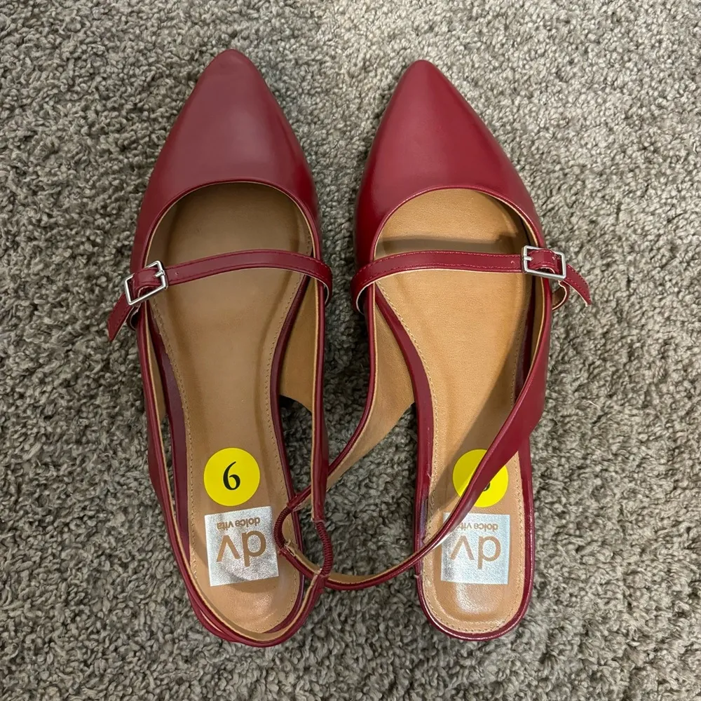 Dolce Vita Red Pointed Ballet Flats Size 9 - Image 2