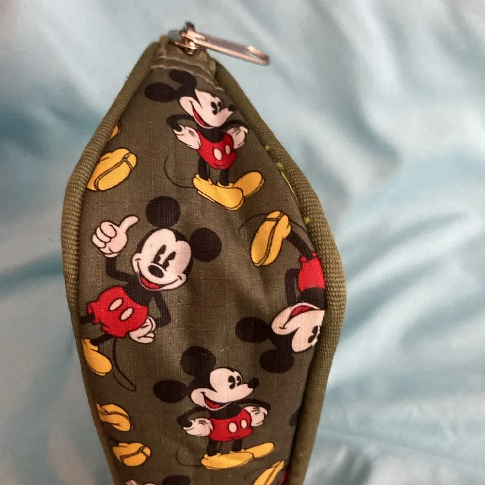 Disney Mickey Mouse Cosmetic Bag. Green with Mickey Mouse printed all over. - Image 3