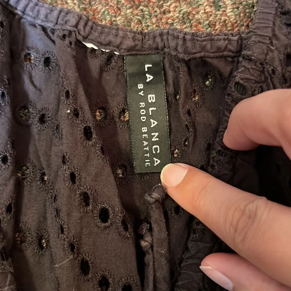 La Blanca eyelet dress small - Image 7