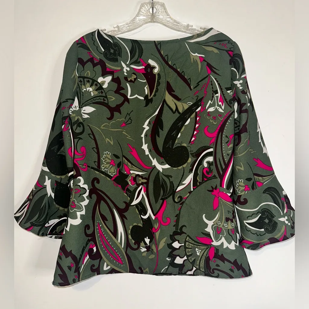 Banana Republic Women’s‎ Top Size XS Multicolored Paisley Print Retro Vibe - Image 2