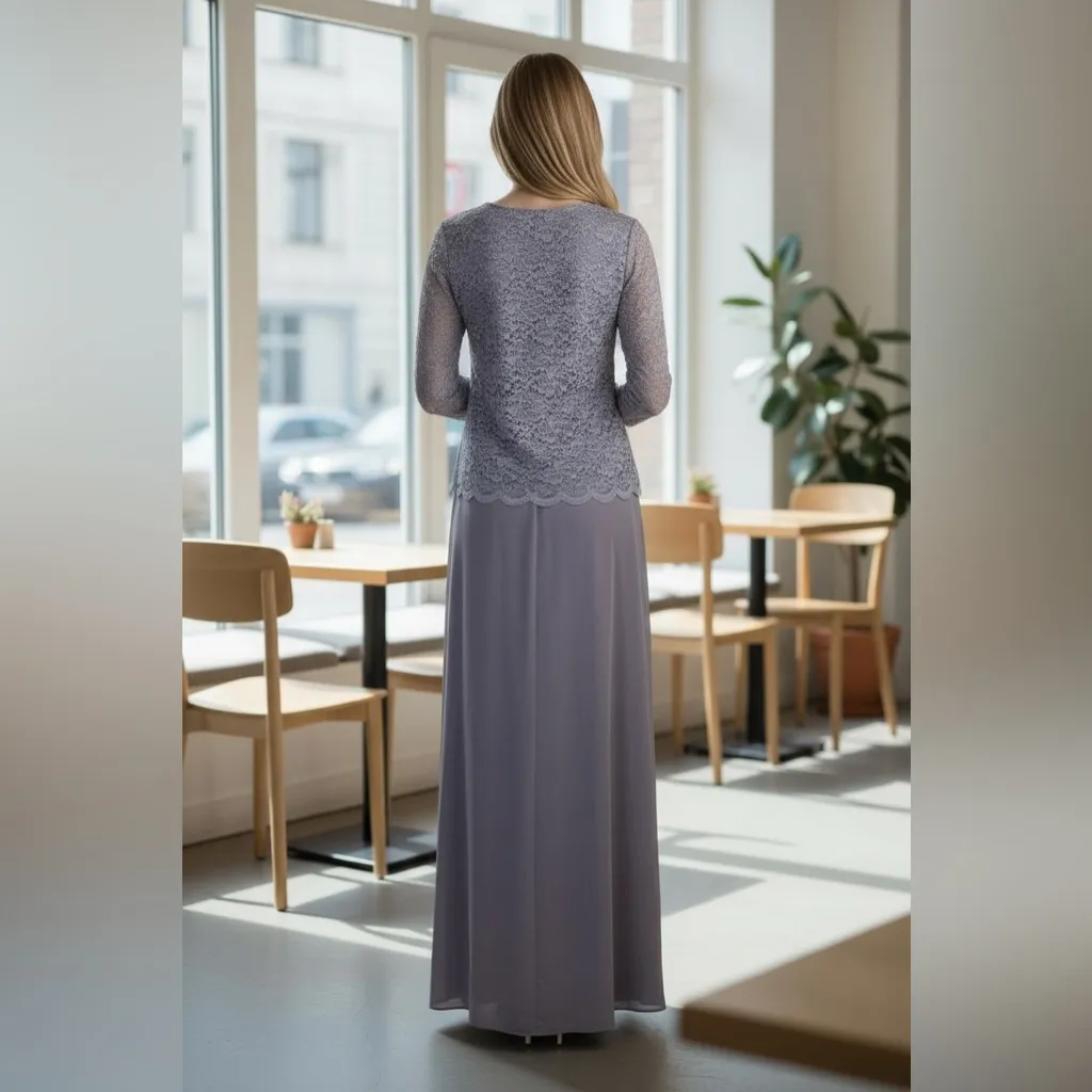 NWT Marina Long Mother of the Bride Jacket Gown Set Light Blue 4 - Image 3