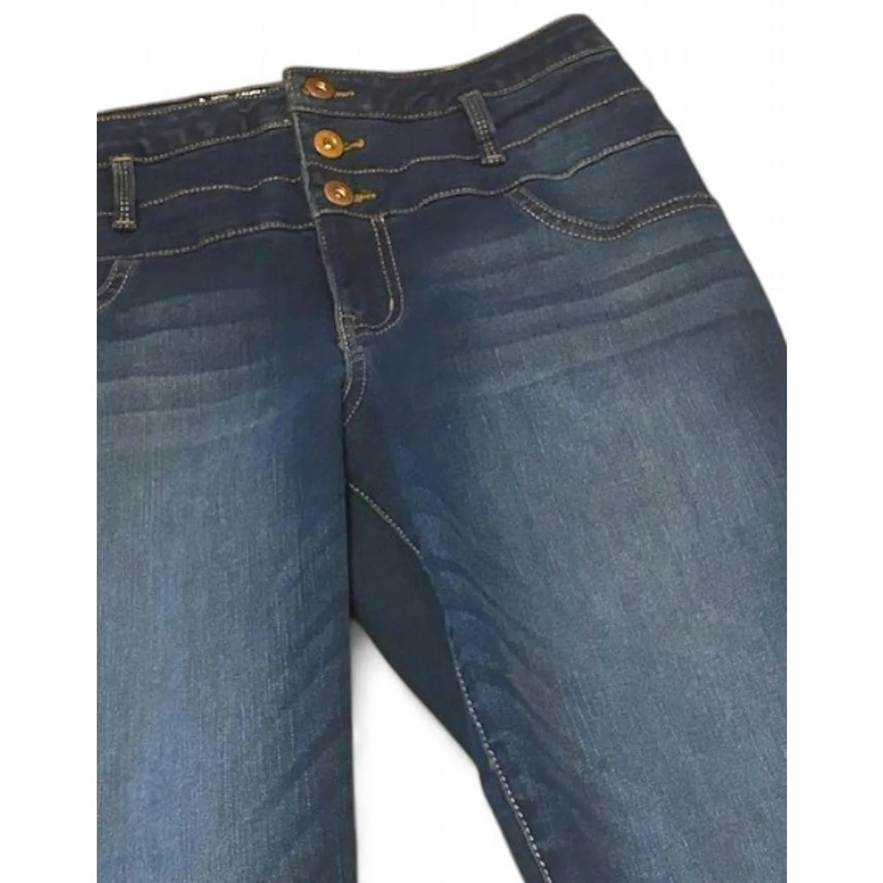 No Boundaries Blue‎ Skinny Jeans Juniors 13 High Rise Distressed Hem - Image 5