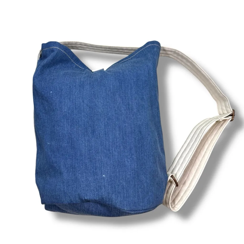 Feed USA For Gap Bucket Denim Canvas Tote Bag Adjustable Strap - Image 7