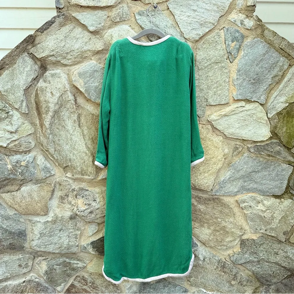 Vintage 1960s Retro Green Midi Dress Size XS - Image 5