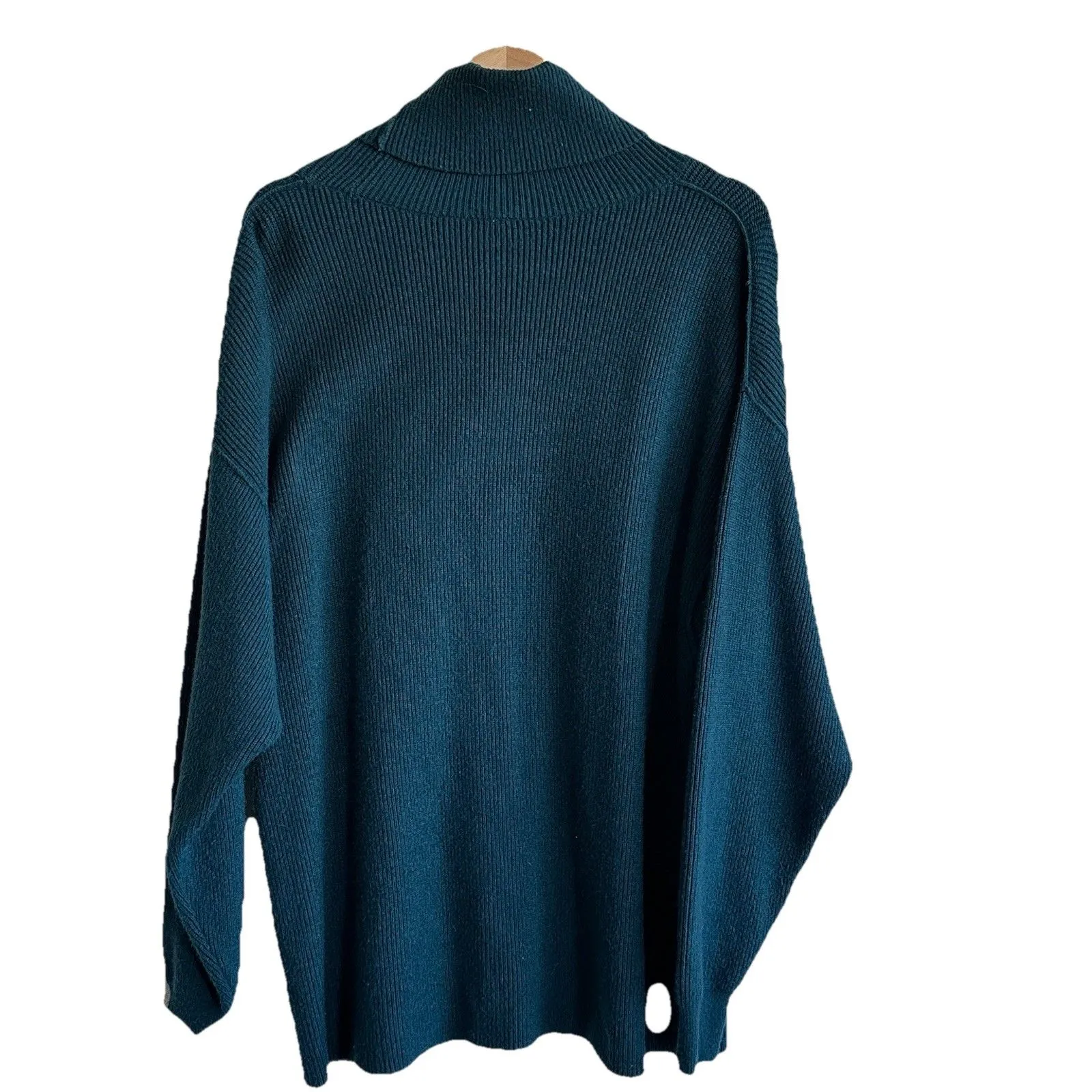 Free People Softly Structured Turtleneck Tunic sweater Oversized S Blue - Image 4