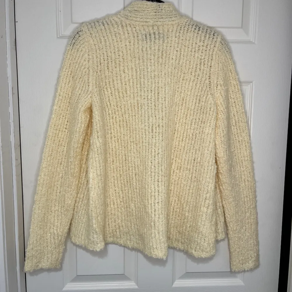 Loft NWT Mohair & Wool Blend Boucle Knit Open Front Cardigan Sz M Soft Fuzzy - Image 7