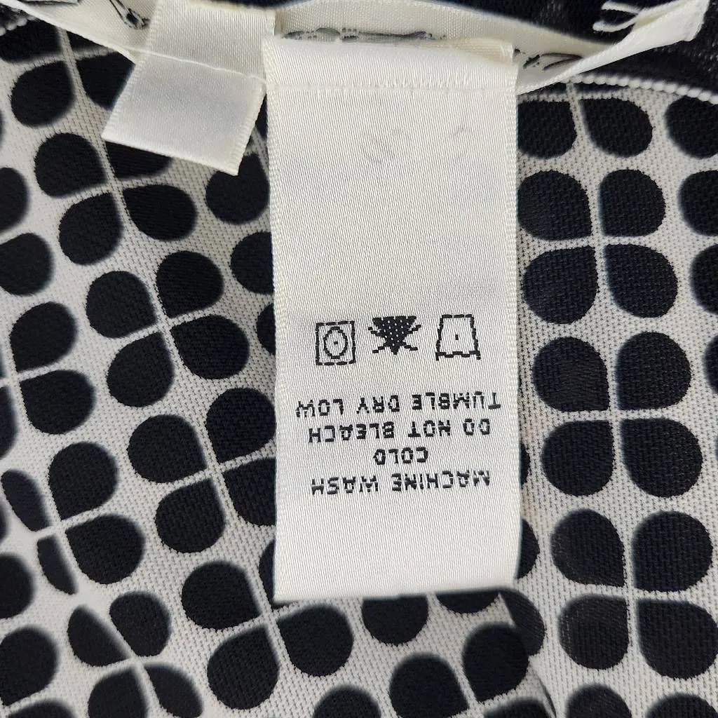 Max Studio Black Print Mesh Empire Waist Dress Size Small Graphic Print Dress - Image 8