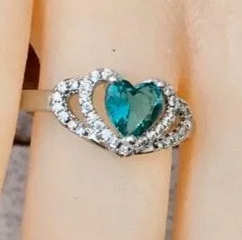 Turquoise Heart Ring, Size 9 Green - Image 3