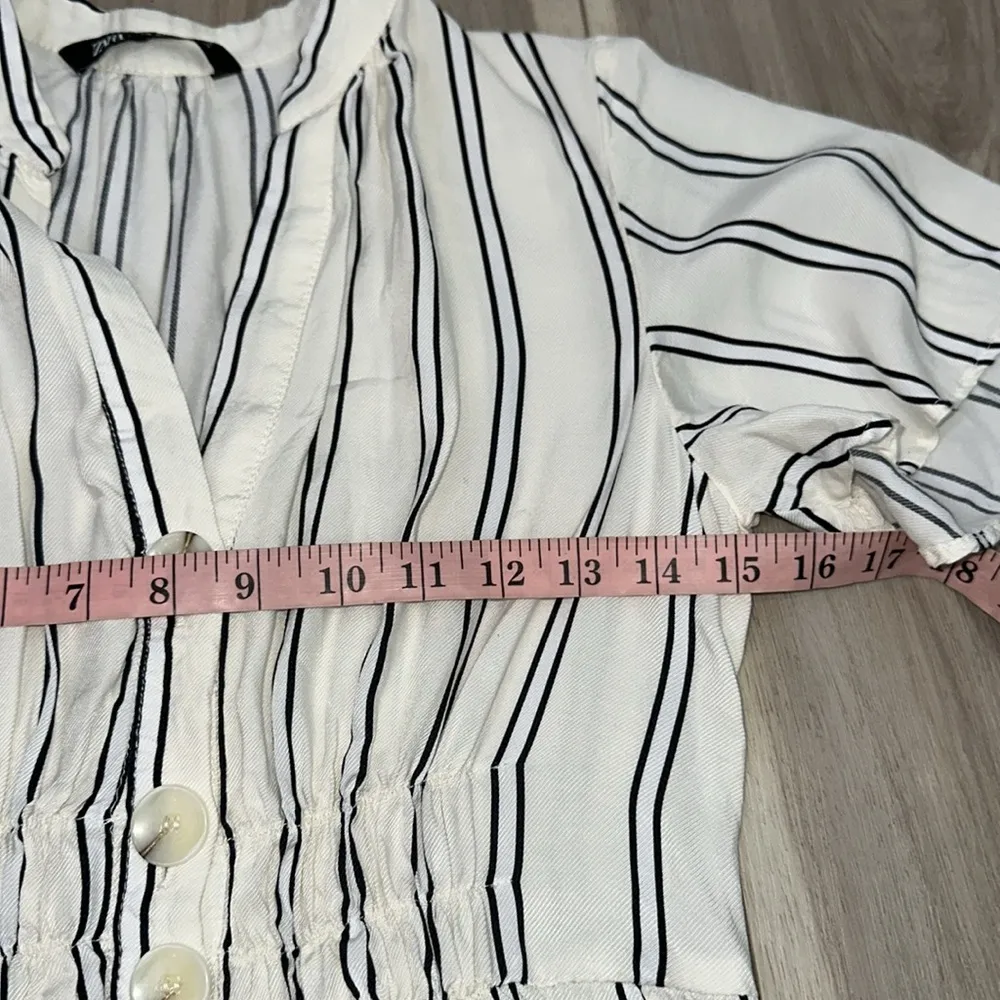 Zara striped button down casual lightweight dress size small - Image 8
