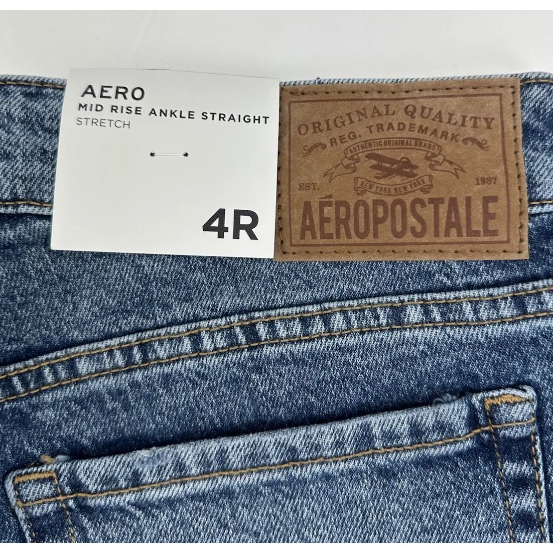 Aeropostale Jeans Women's Sz 4R Mid Rise Ankle Straight Med Wash Normcore NWT - Image 8