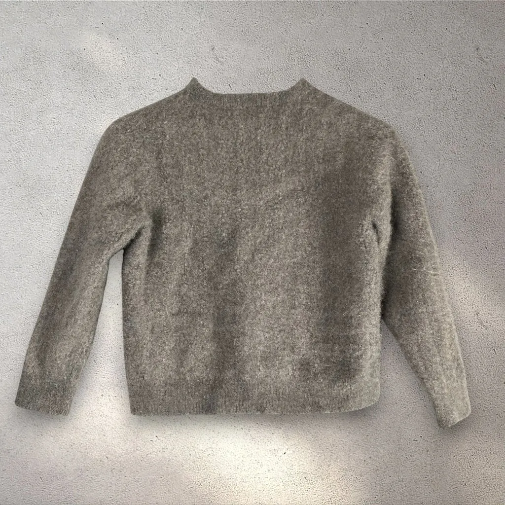 Tasso Elba Cashmere Crop Sweater Women's S Gray Long Sleeve Academia Preppy Cozy - Image 4