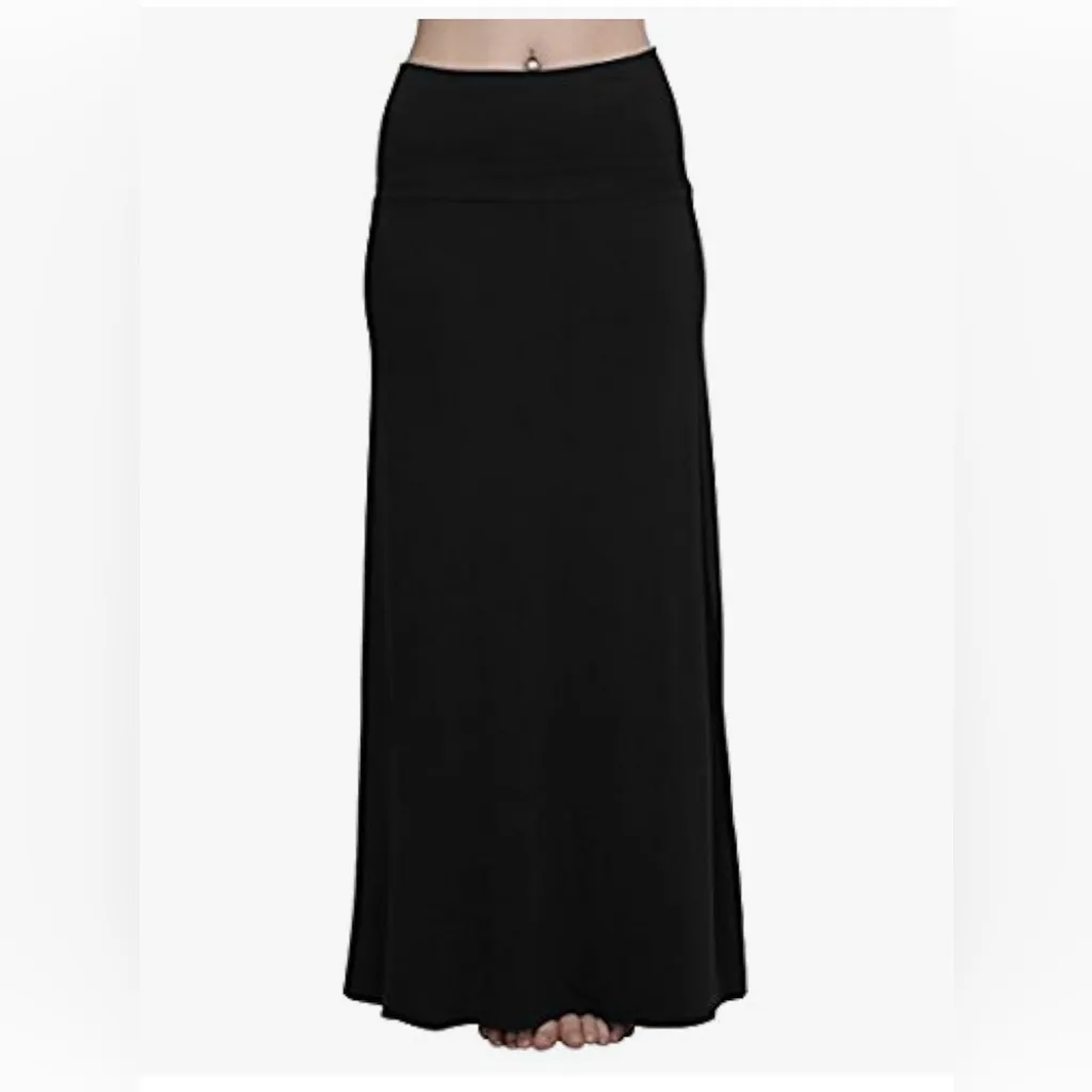 Urban CoCo Women’s Stylish Spandex Comfy Fold-Over Flare Long Maxi Skirt XL - Image 4