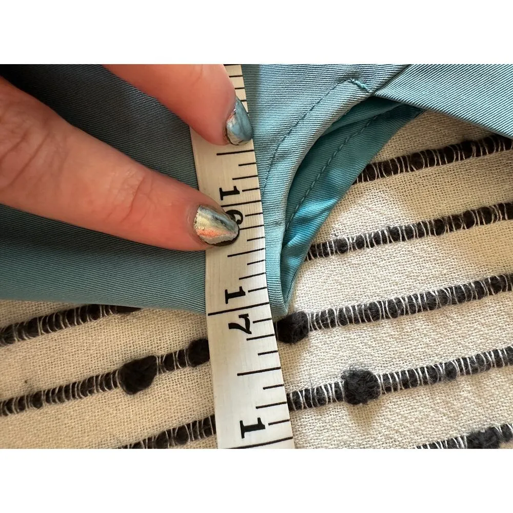 KARO RINLAN | Y2K Vintage Ice Blue Zip Up Zipper Trim Peplum Top | Approx Sz S - Image 8