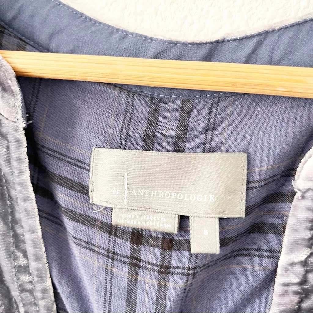 Anthropologie Melody Velvet Oversize Tunic Dress in Dusty Blue - Image 2