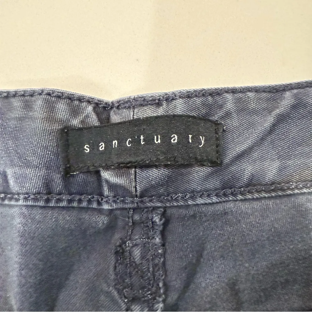 Sanctuary x Anthropologie Camo Cropped Utility Pants Women’s 30 Blue Military - Image 4