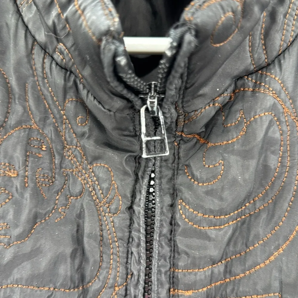 Chico’s Designs quilted embroidered XL jacket casual office neutral vintage - Image 3