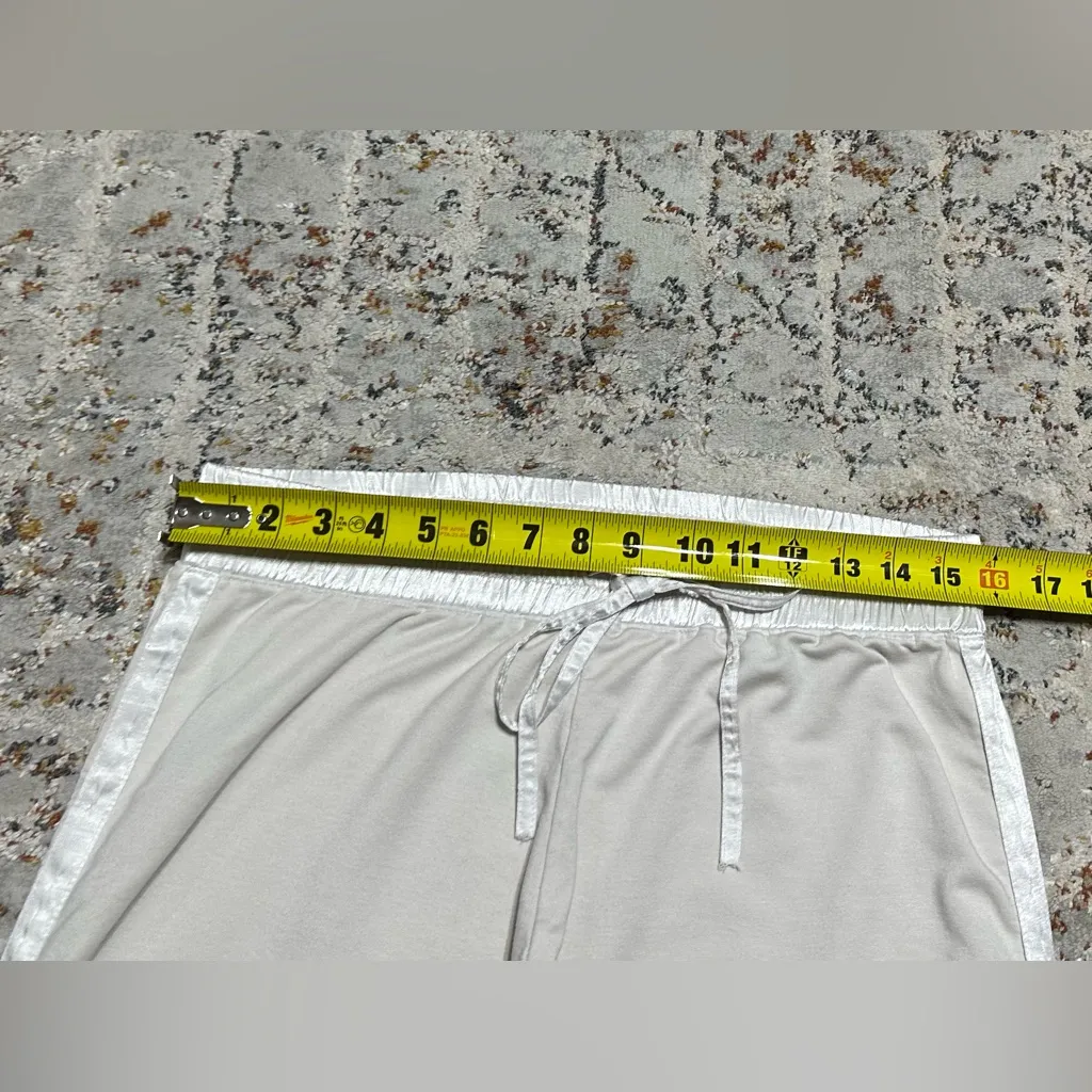 PJ HARLOW French terry jogger pants size Large cream satin trim - Image 5