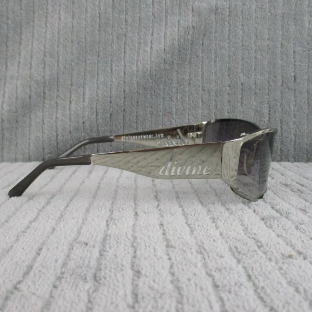 New Divine Eyewear Flirt Chrome/Smoke Gradient Sunglasses Women's NWT Silver - Image 5