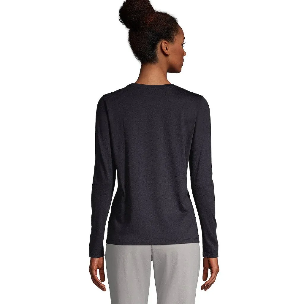 Lands’ End Long Sleeve T-Shirt Crewneck Black M 8-10 - Image 2