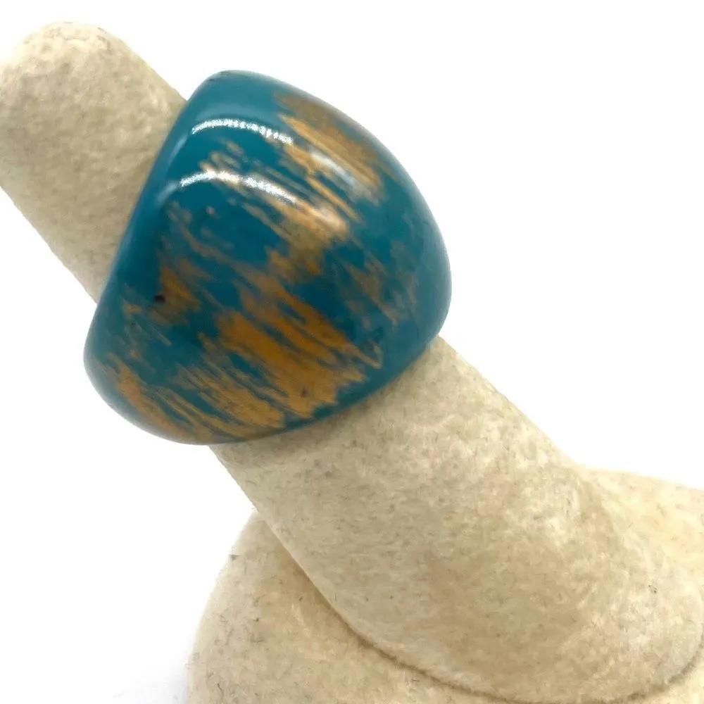 Acrylic Turquoise Ring Blue - Image 3