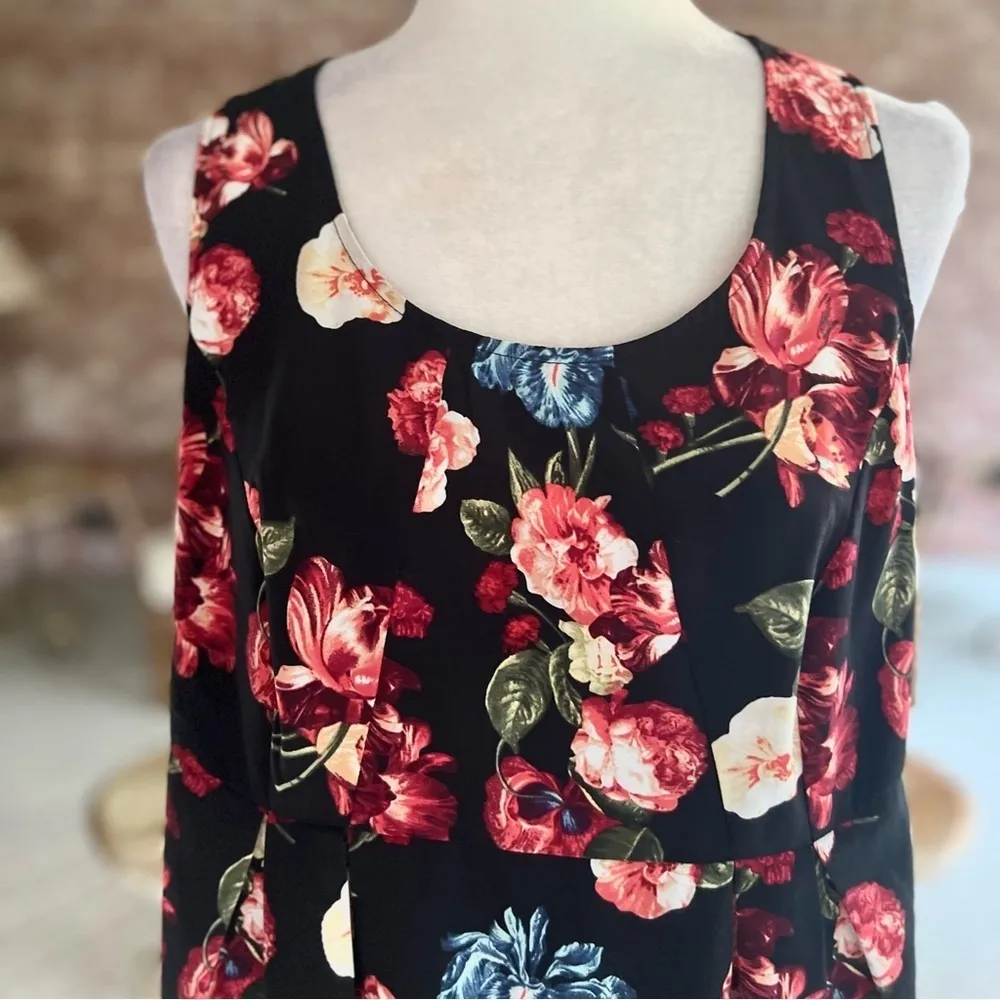 H&M Mama Dress Maternity Black Red Floral Mini M Garden Party Wedding Guest Chic - Image 3