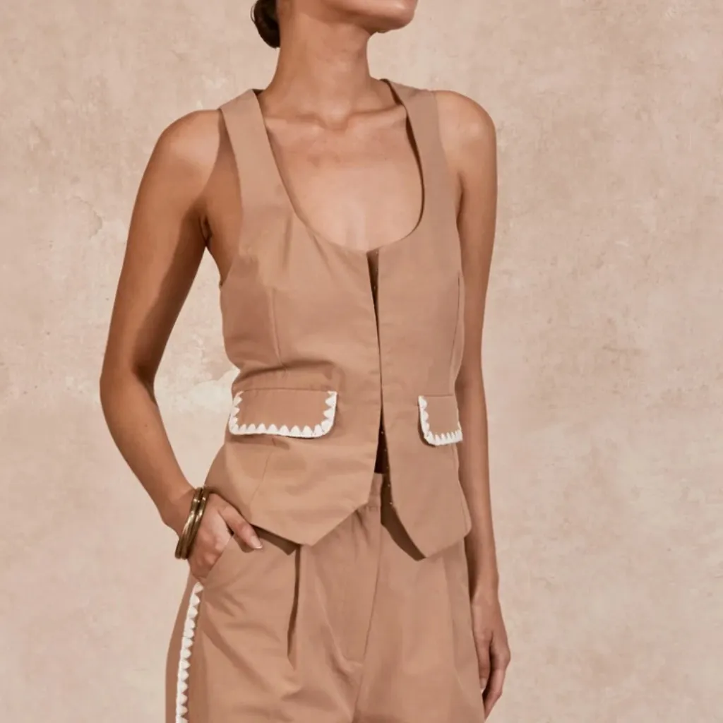 Anthropologie Mon Renn Lisle Vest Top in Blue - Image 2