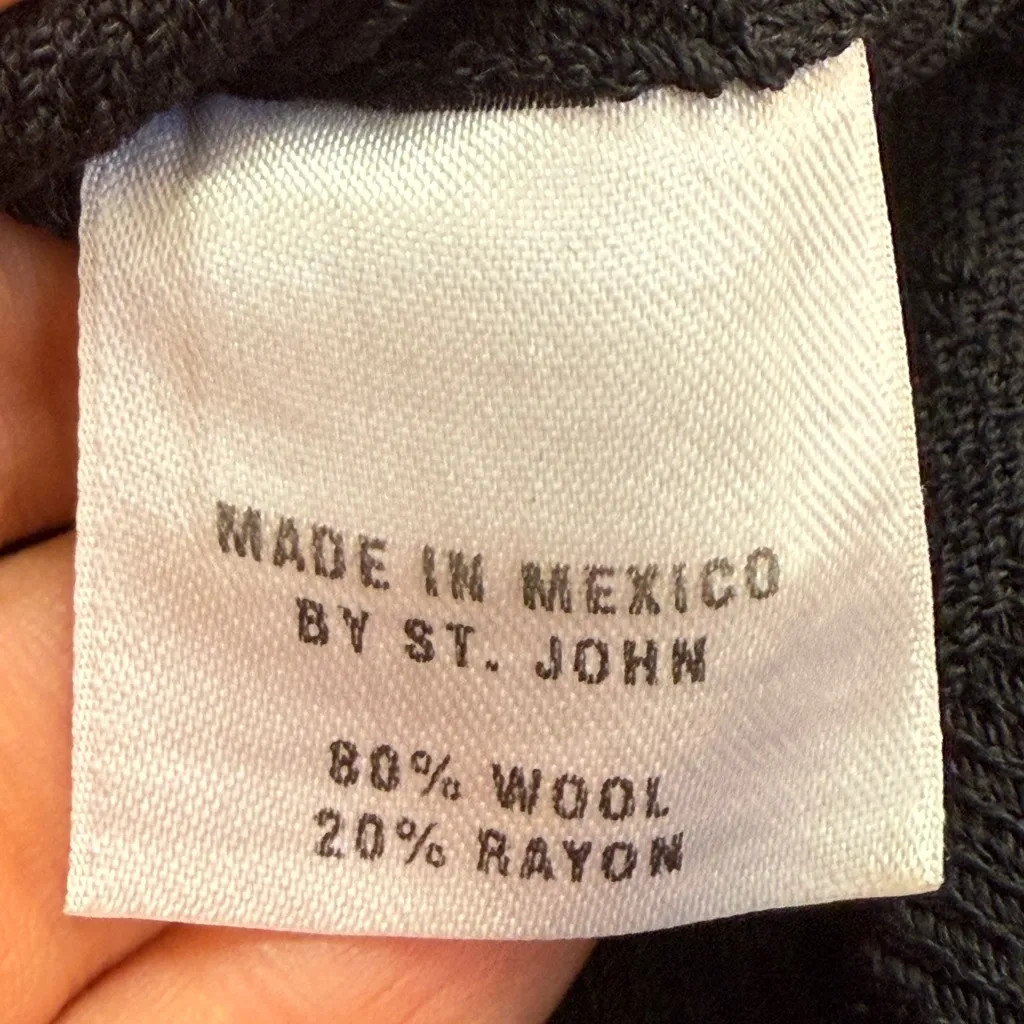 ST. JOHN SPORT by Marie Gray Wool Blend Logo Hem Sweater – Black – Size S - Image 8