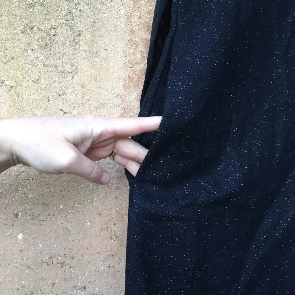 NEW COS Black Silk Wool Long Sleeve Dress 8 - Image 3